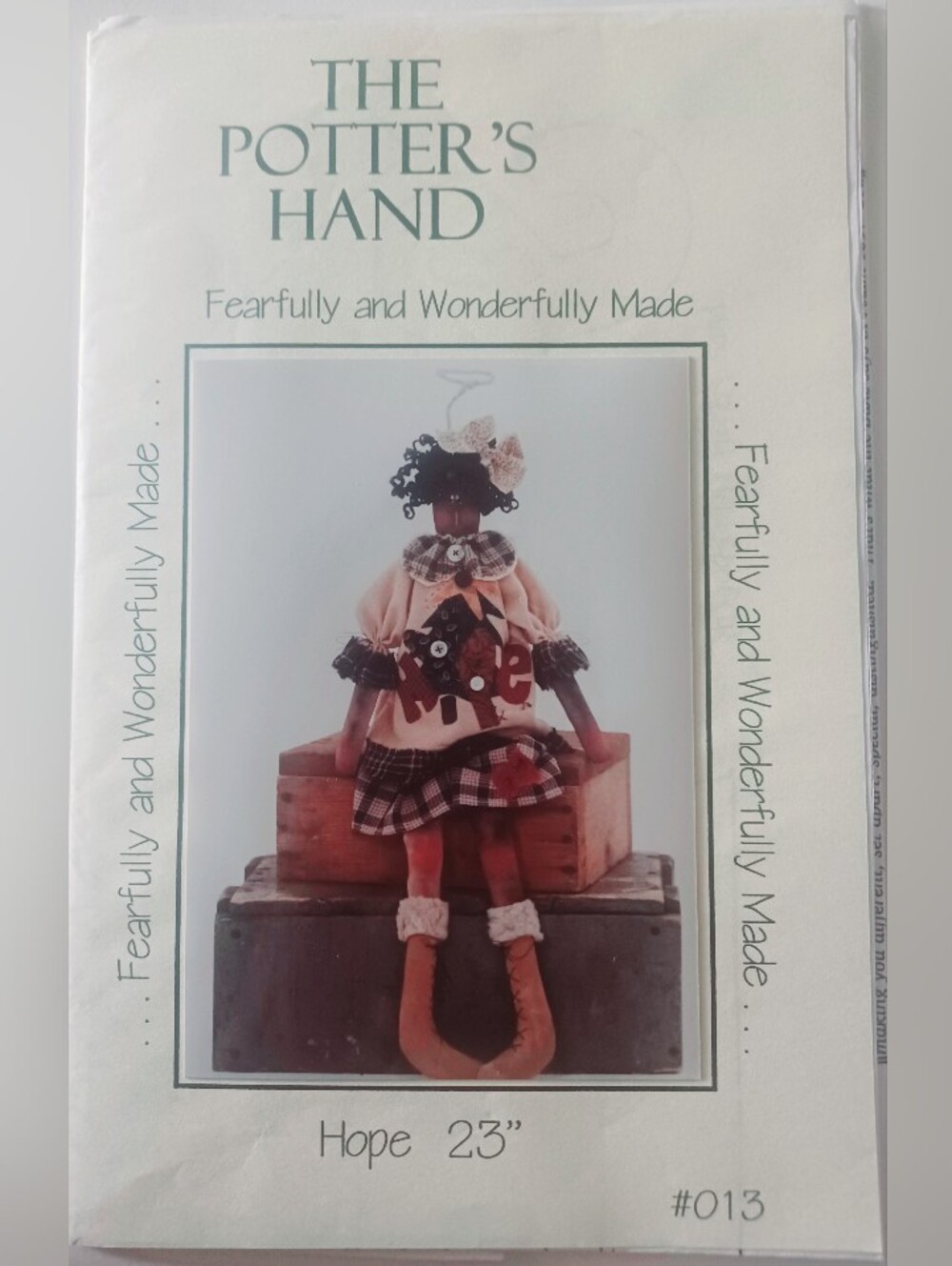 Vintage (95) The Potter's Hand "Hope" 23" Doll Pattern - Cream, Brown, Black